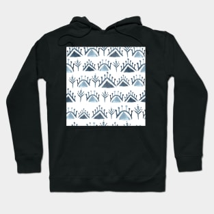 Navy Blue and White Moroccan Pattern Hoodie